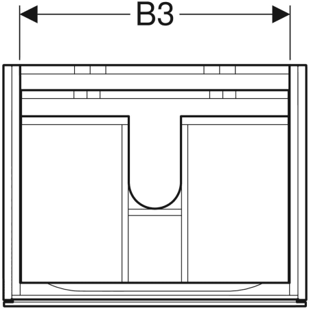 500.506.43.1 Шкафчик для раковины Geberit Xeno², с двумя выдвижными ящиками Geberit  - Вид №2