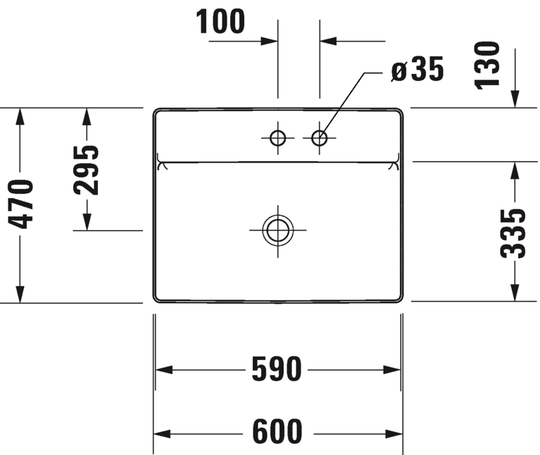 2354600070 Подвесная раковина настенная овальная Duravit DuraSquare - Вид №2