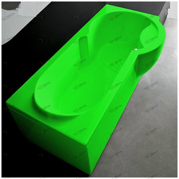 Ванна Gruppo treesse Simona V5671-DX-ZE зелёная прямоугольная правая VTLV5671DXZE