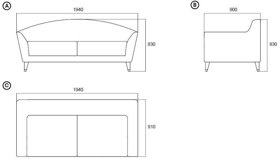 Enza Home 3-х местный тканевый диван Astoria sun-id-1515368 - Вид №5