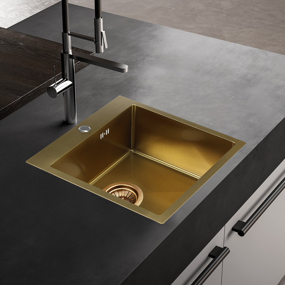 Мойка D5050HG MELANA ProfLine 3,0/200 ЗОЛОТО врезная квадратная D5050HG D5050HG золото - Вид №1