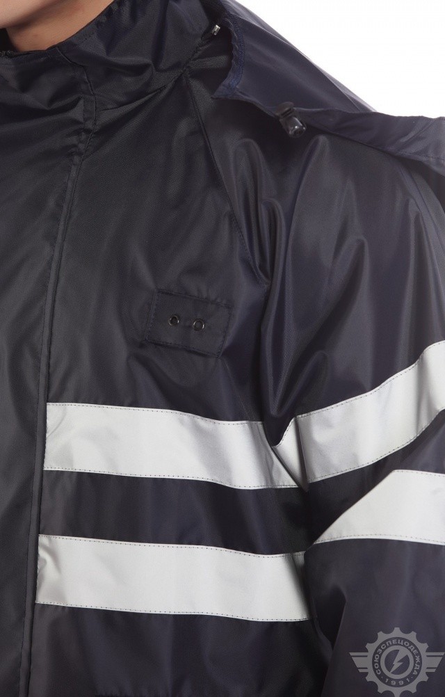 65798 Куртка-ветровка с СВП синяя  Непромокаемая спецодежда  размер 48-50/182-188  - Вид №9