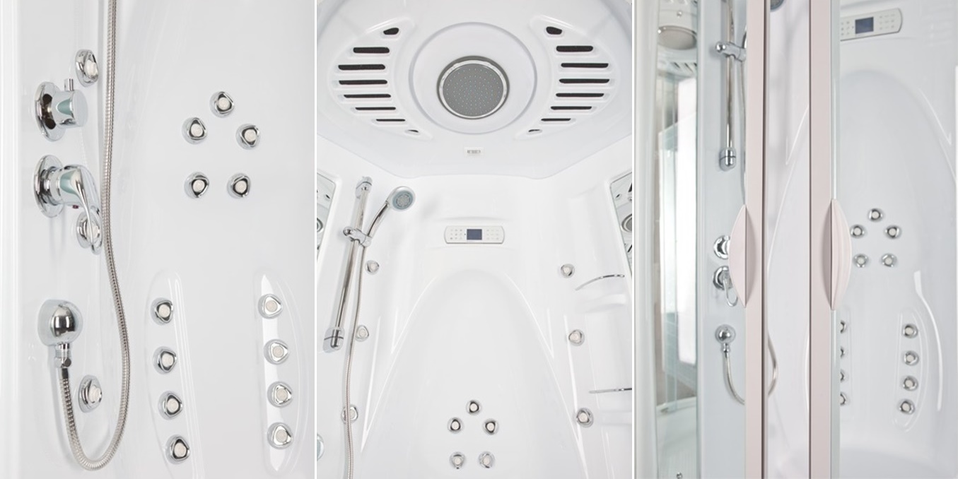 Душевая кабина Aquanet Taiti 110x110 с паром и г/м, прозрачное стекло 172282 - Вид №3