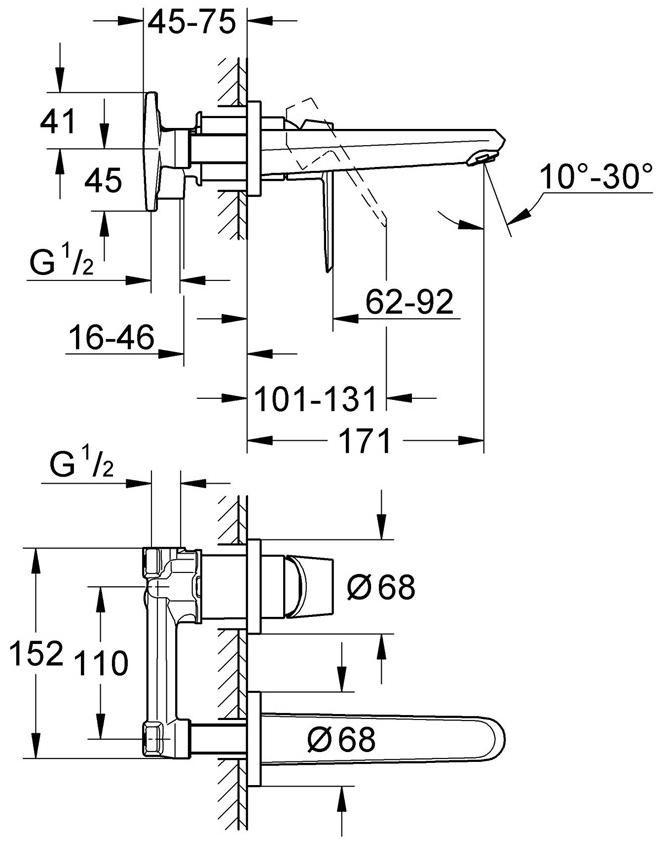 Встраиваемая часть смесителя GROHE, однорычажный (32635000) Spare Parts - Вид №9