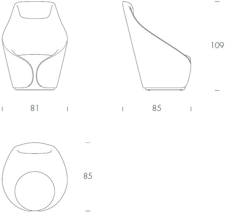 Tonin Casa Кресло с обивкой из ткани с подголовником Mama T7343  - Вид №4