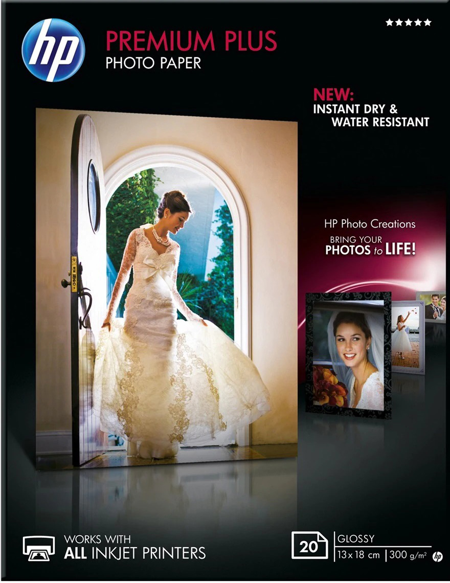 CR676A premium plus glossy photo paper-20 sht/13 x 18 cm HP Santreyd 