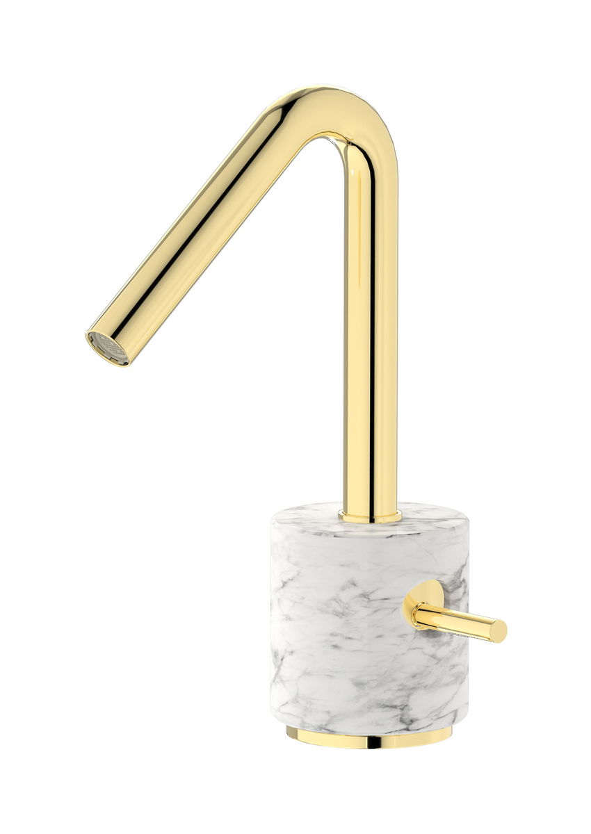 Смеситель для раковины на 1 отверстие в комплекте с донным клапаном WE ARE IB mr200ii_1 Pale Gold Marmo