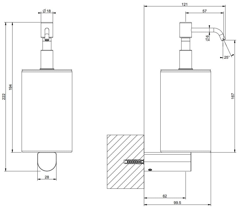 Настенный дозатор мыла из смолы Gessi рельеф ARCH-00097454 - Вид №2