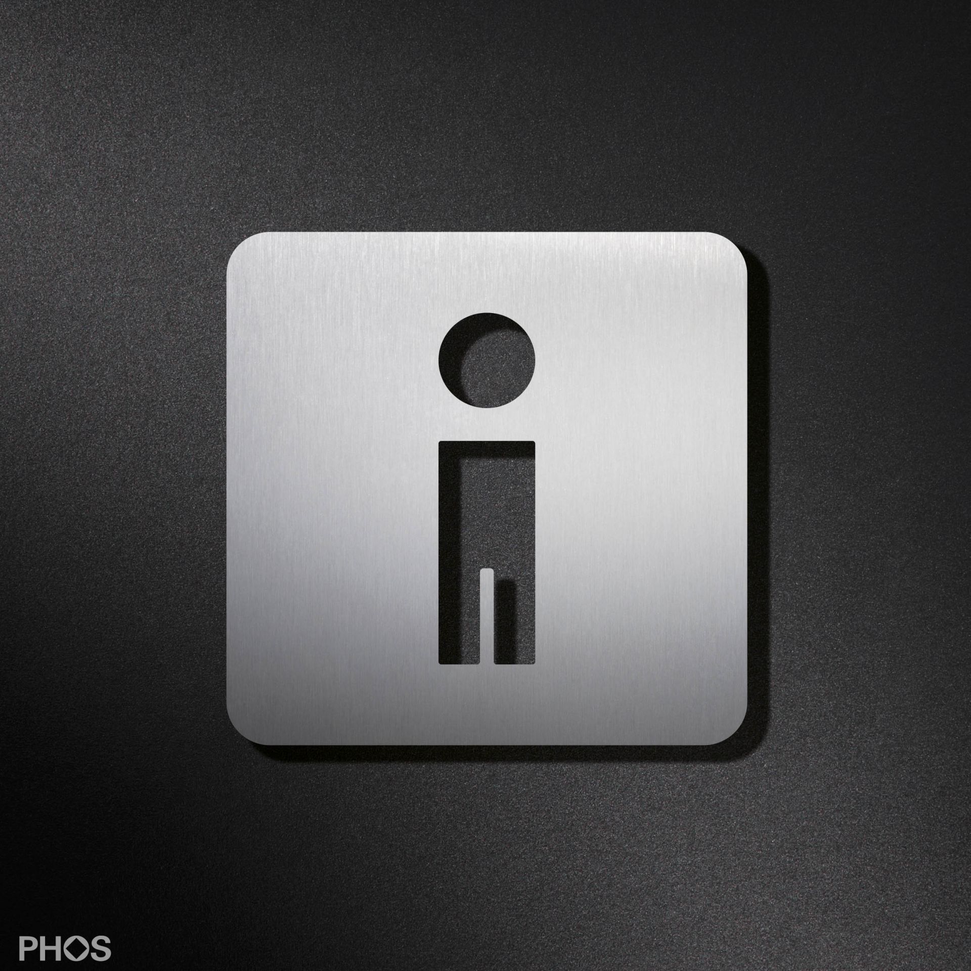 PS0301SK Пиктограмма мужского туалета с мягкими краями, 12 x 12 см. PHOS 