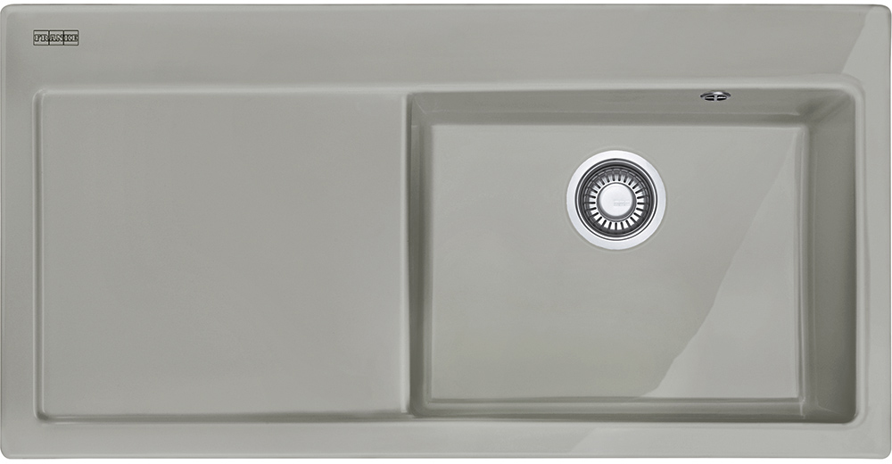124.0380.245 Best, серия mythos, керамика, мойка mtk 611-100, установка сверху, вентиль-автомат, чаша справа, жемчужный серый Franke Franke Mythos 