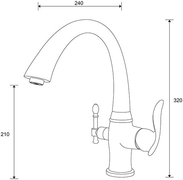 Смеситель ZorG Sanitary ZR 340 YF BR для кухонной мойки, бронза - Вид №1
