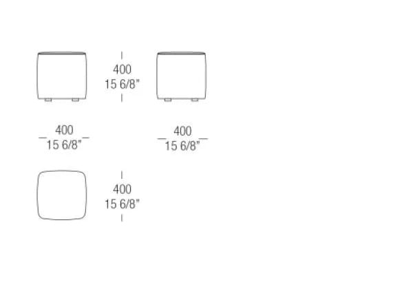 Квадратный пуф из ткани MisuraEmme STONE ARCH-00008125 - Вид №2