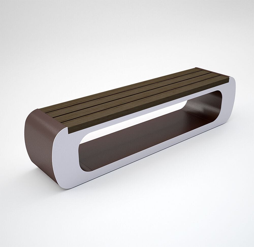 Стальная и деревянная скамья без спинки CITYSì ARMONY ARCH-00045270 - Вид №4