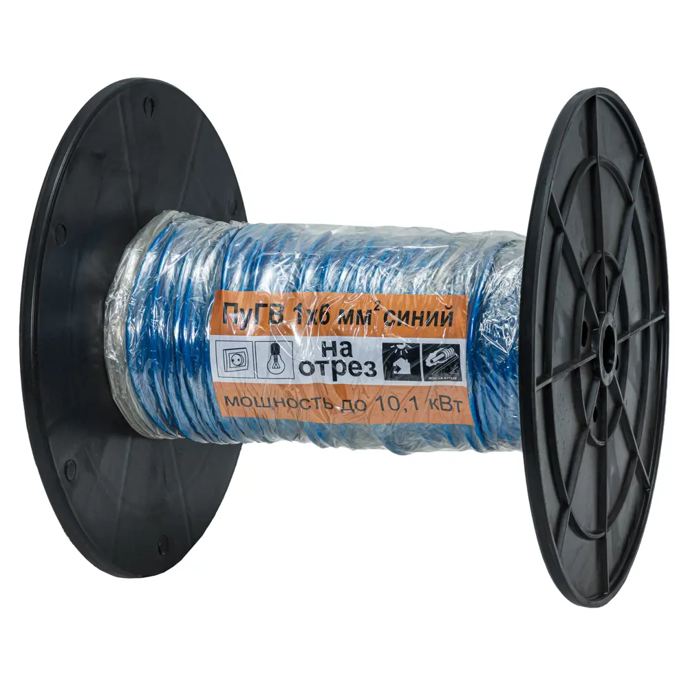 Провод Камкабель ПУГВ 1x6 мм на отрез ГОСТ цвет синий STLM-2078788 - Вид №1