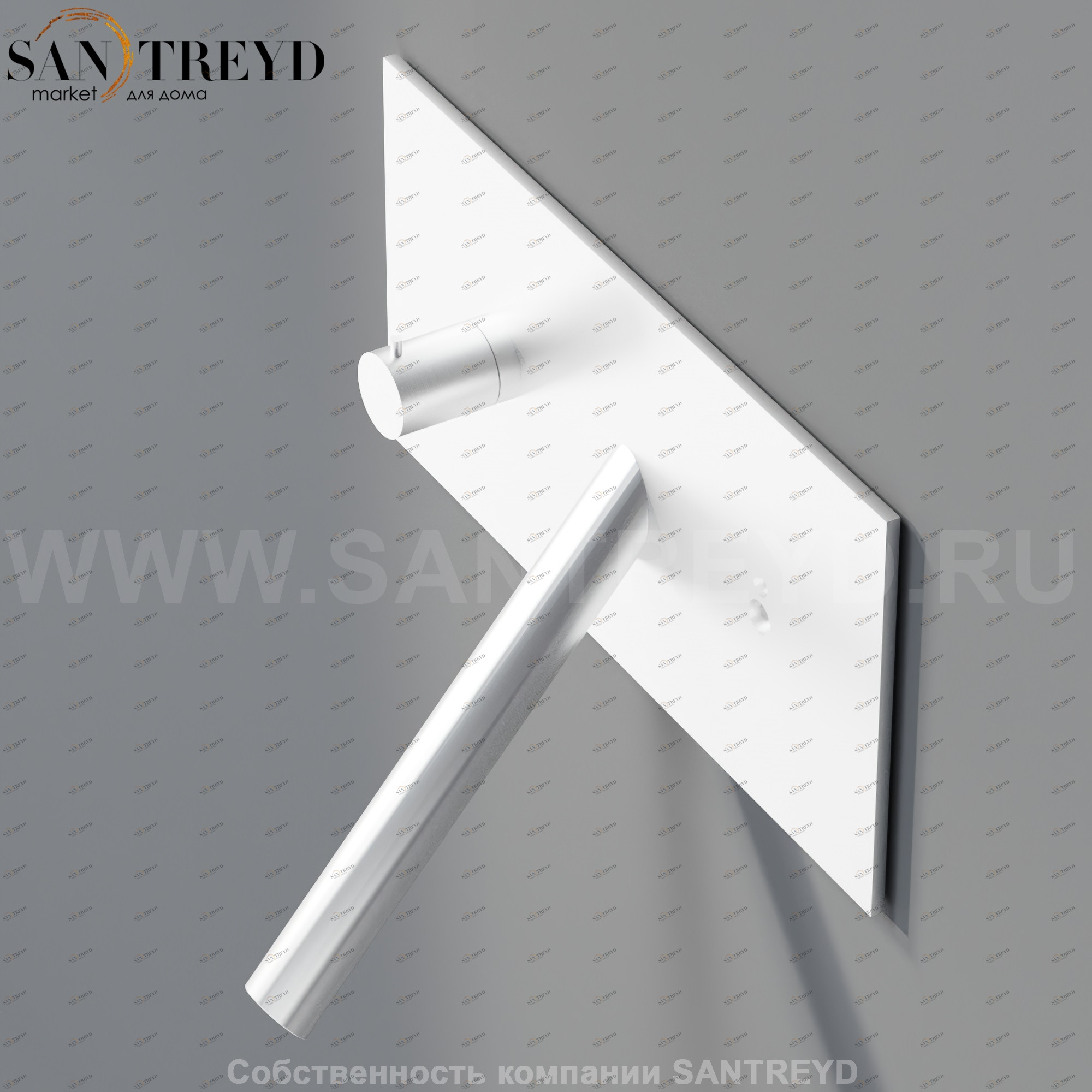 Встроенный смеситель с электронным управление ARUB1023DSP SQUARE для раковины хромированный матовый Agape