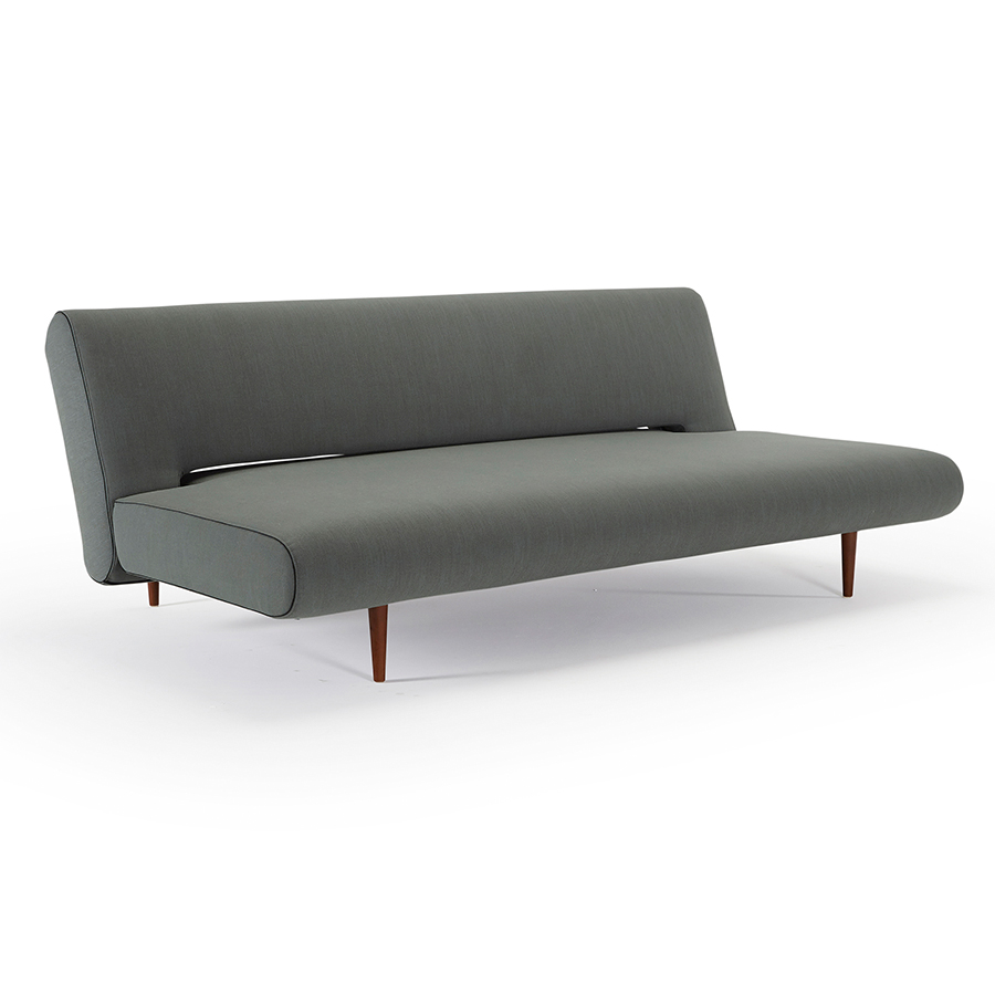 Диван Unfurl Lounger с подушками, ножками из темного дерева и черной рамой, зеленый Innovation Living UNFURL518 - Вид №7