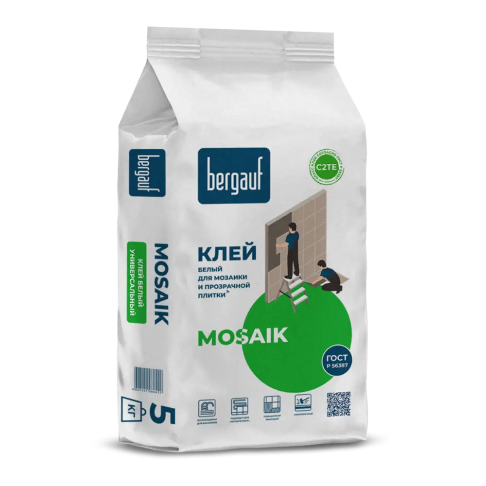 Клей для мозаики и прозрачной плитки Bergauf Mosaik 5 кг STLM-2010687 - Вид №1