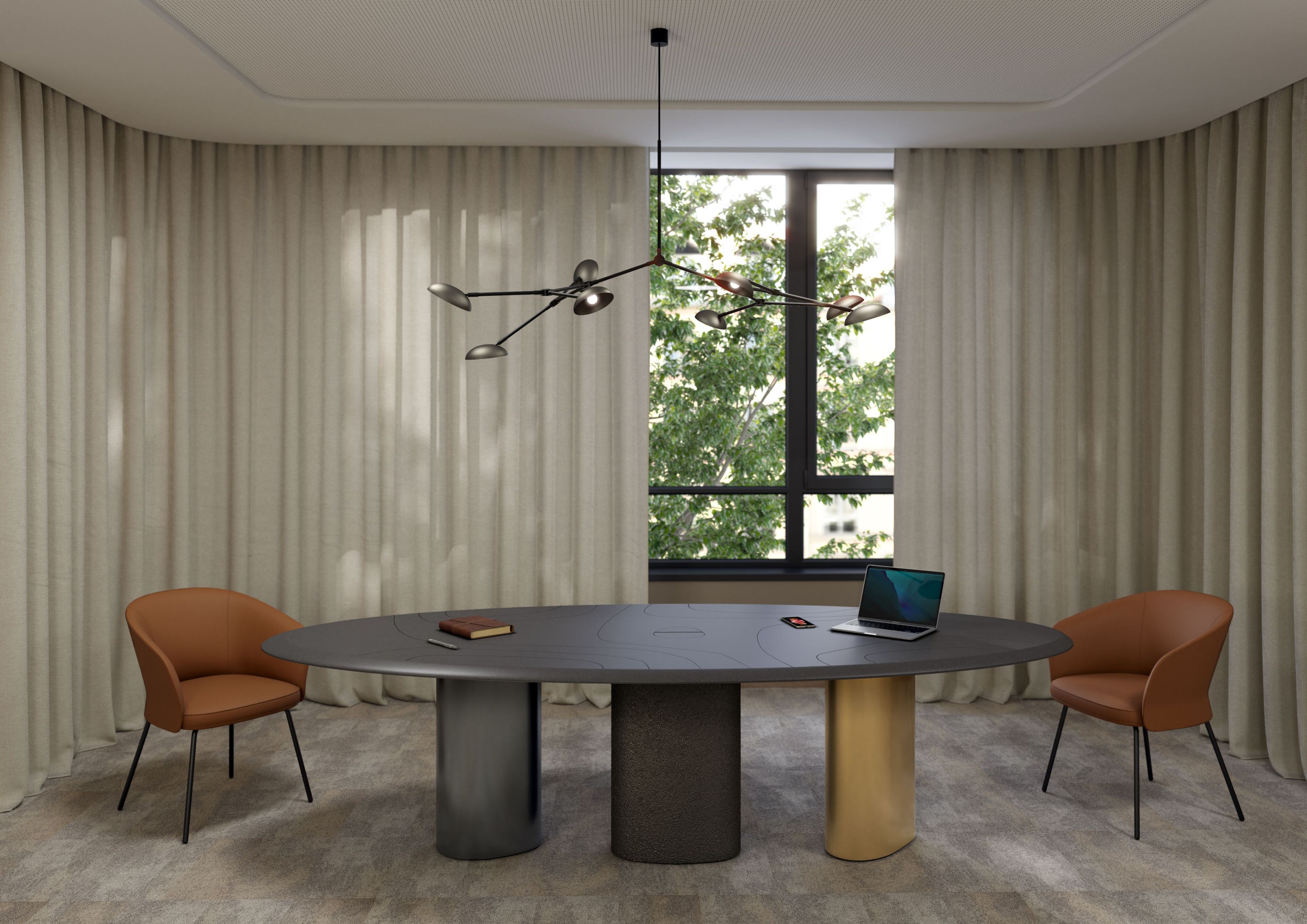 Овальный стол для совещаний из МДФ Cider Edition Monolithes ARCH-00089793 - Вид №1