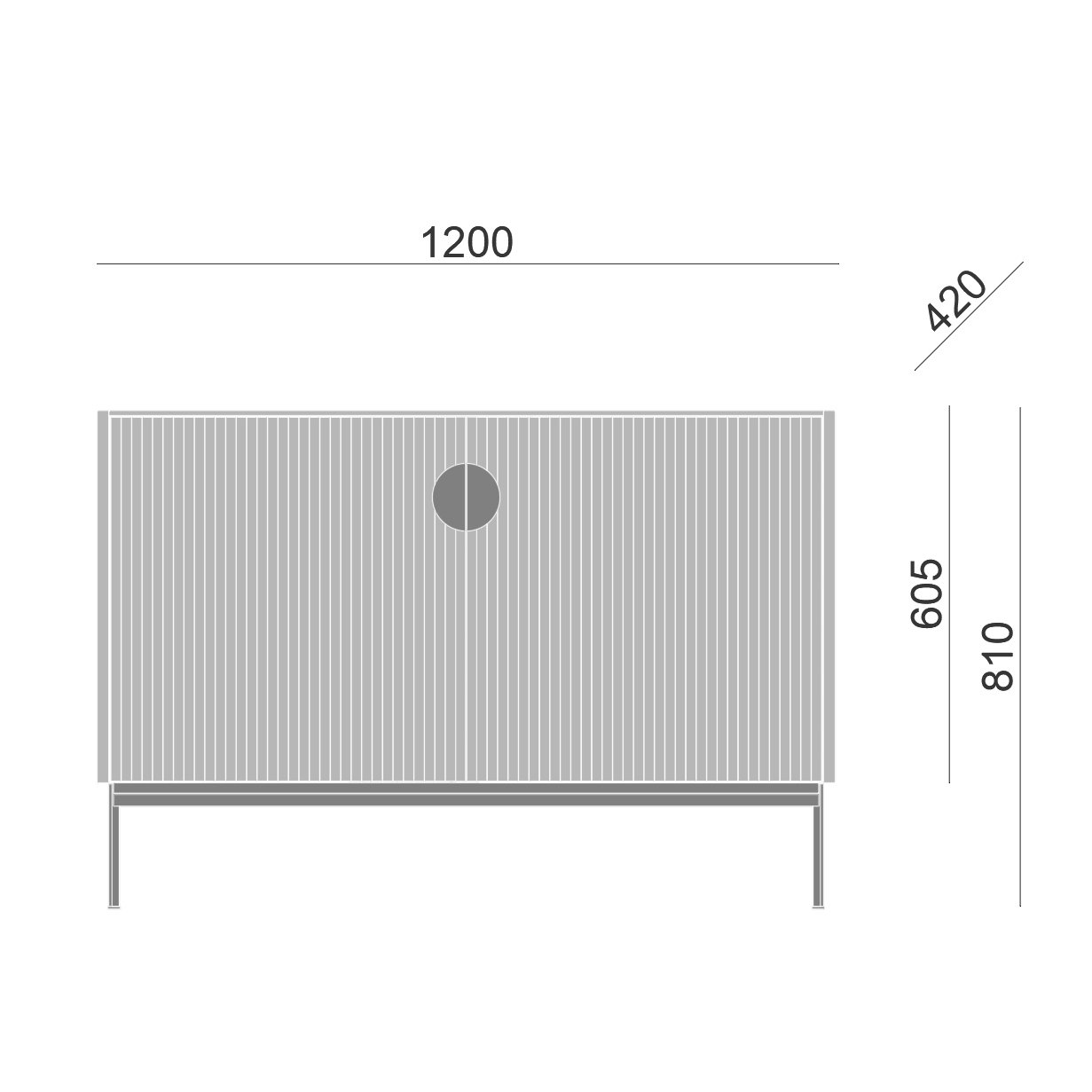 Комод c дверцами серый Uno BRAGIN DESIGN LIVING 00-3974660 Серый - Вид №2