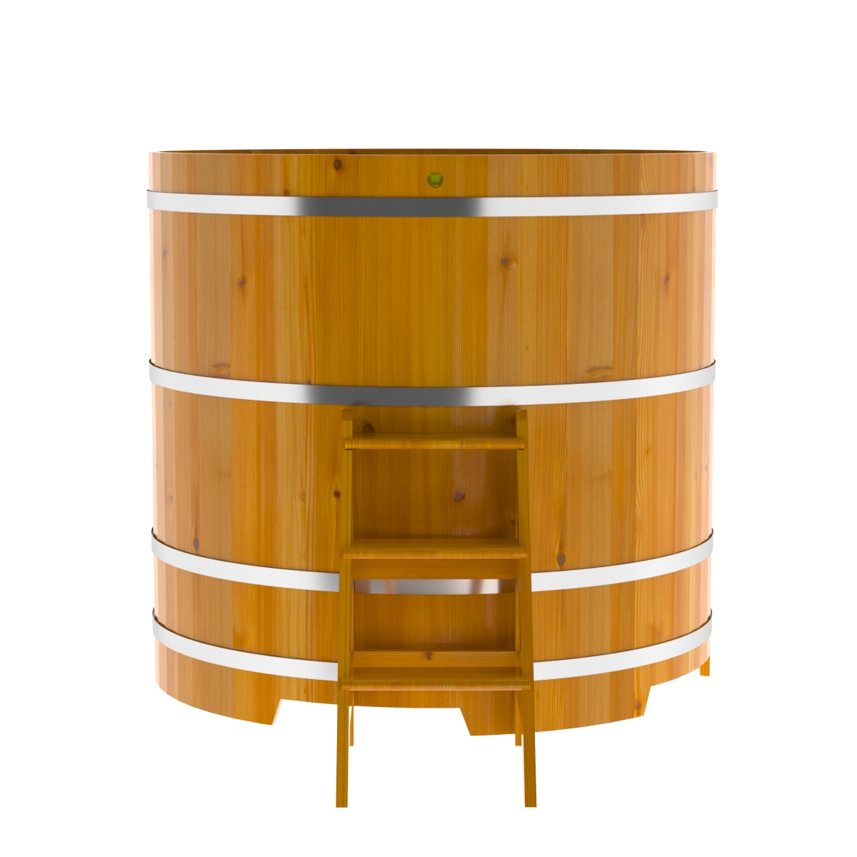 2235 Купель круглая из лиственницы Рустик d=1,50х1,4 натуральная Alyarus  - Вид №4