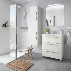 26587 SALGAR Мебель для умывальника FUSSION CHROME 700 SBIANCATO с 3 ящиками 697 x 868 x 450 мм Sbiancato