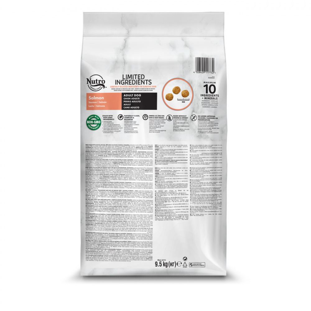 ПР0059457 Корм для собак с чувствительным пищеварением с лососем и экстрактом розмарина сух. 9,5кг NUTRO  - Вид №2