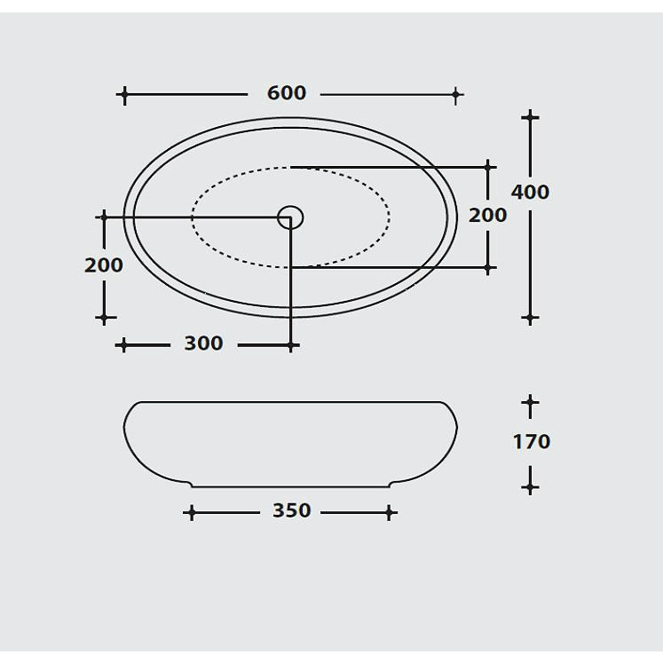 43427 Накладная раковина на столешницу  овальная Ceramica Hidra  - Вид №3