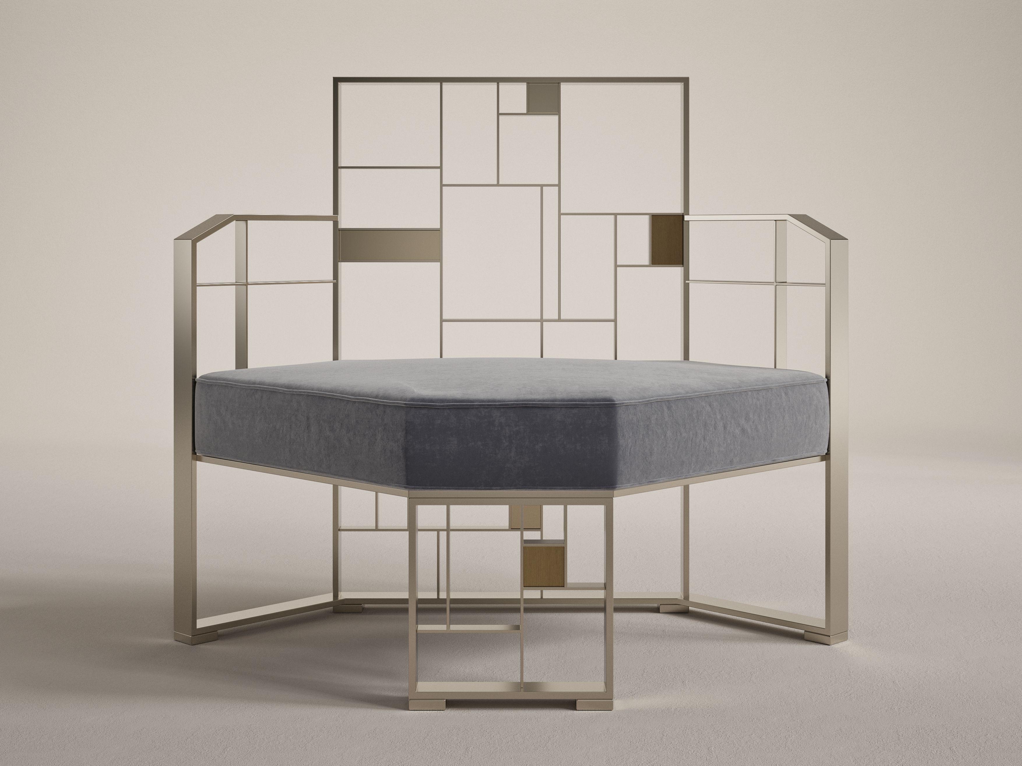 Латунное кресло с подлокотниками Galbiati Exclusive Interiors ARCH-00031287