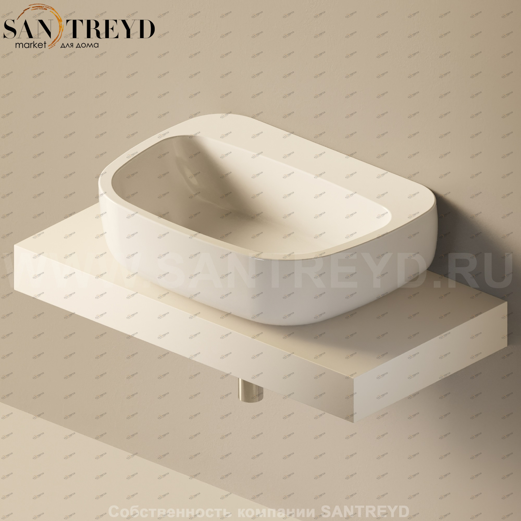 Flaminia FORTY6 Столешница от 90 до 250 см бежевая F6MN64.9003 Ceramica Flaminia F6MN649003