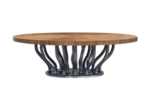 Журнальный столик из дерева и стекловолокна