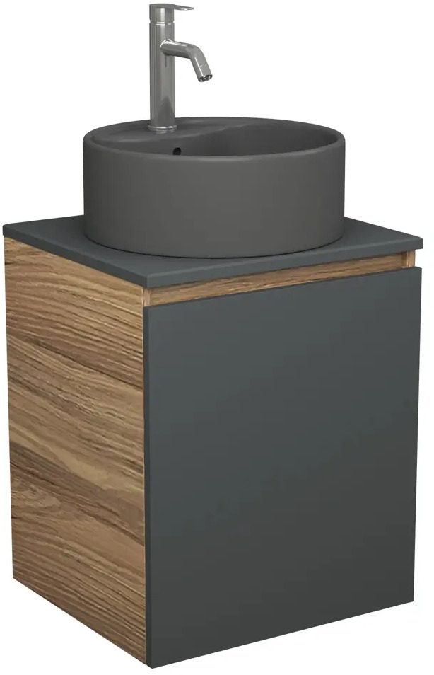 91776815 Тумба Bauedge Bau Dream Blackwood 50 графит раковина BAU Element D41 темно-серая смеситель Hotel Dream нерж. сталь STLM-1000377