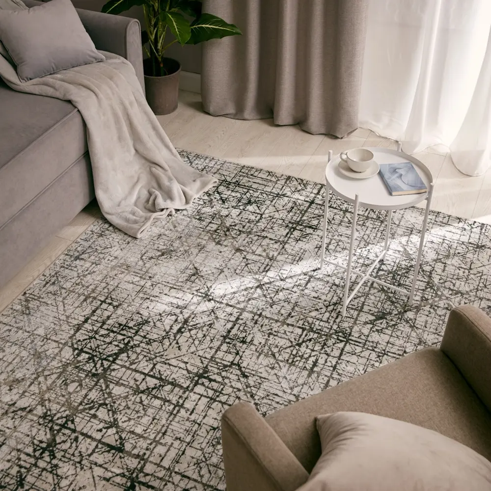Ковер вискоза Isphahan 84492 Silver 160x230 см цвет серый 83271541 STLM-2169505 Santreyd 
