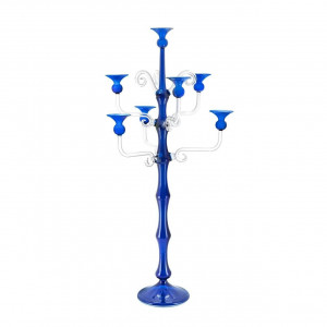 300218-TB ABHIKA СВЕЧА. CLO LOOK X7 H115 D53 CLEAR/BLUE