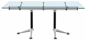 Herman Miller Рабочий стол / стол для переговоров из алюминия и стекла Burdick