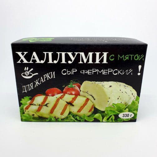 Сыр Халлуми фермерский с мятой для жарки полутвёрдый коровий БЗМЖ Santreyd 5808