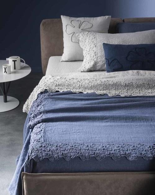 LA FABBRICA DEL LINO Покрывало из льна с цветочными мотивами Decor sun-id-1429629 - Вид №1