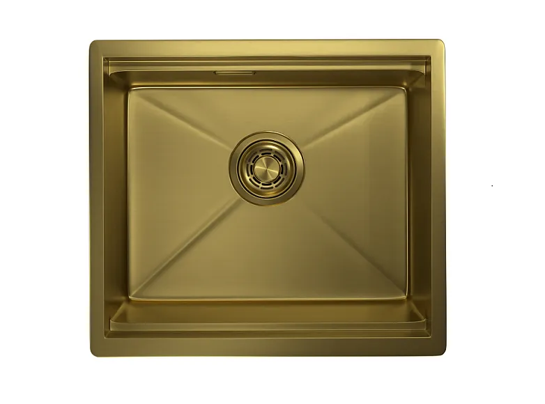 KS-5045U, ЗОЛОТО САТИН, стальная кухонная мойка KITCHEN SPACE GRANULA KS-5045U-ST347 - Вид №1