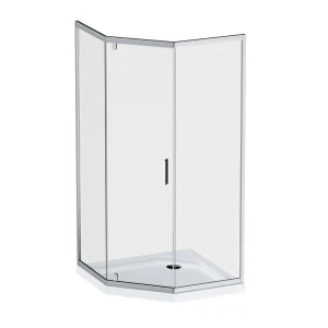 90005050 Душевая ширма AM.PM Gem 5-corner Pivot 90x90 W90G-405-090MT, стекло прозрачное, профиль матовый хром, без поддона STLM-1471589