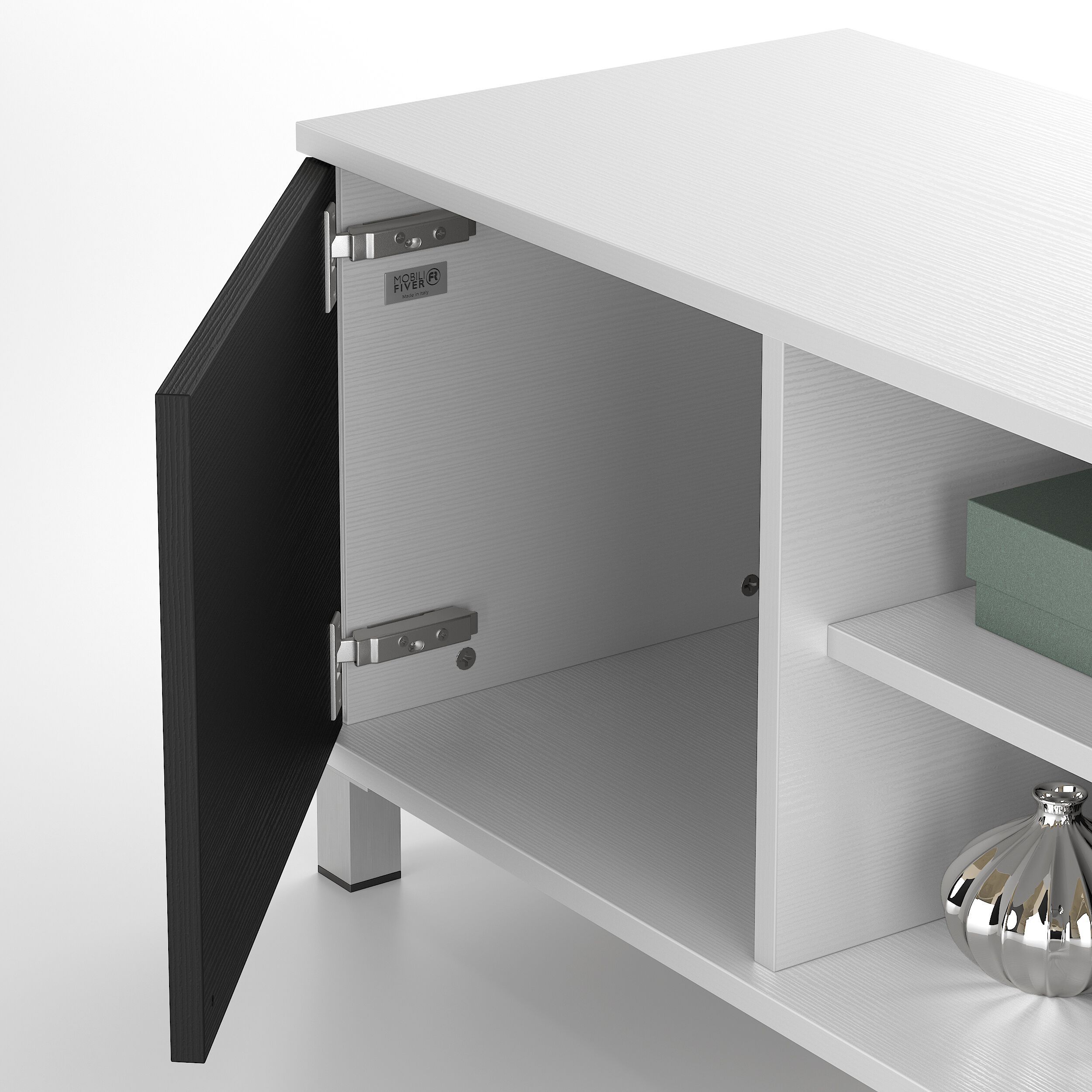 Мебель для телевизора из меламиновой ткани с системой кабельных втулок и распашными дверцами Mobili Fiver Rachele ARCH-00106865 - Вид №29