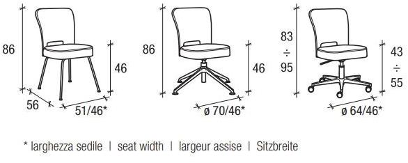 Sesta Офисное кресло из ткани с 5 спицами на колесиках Blog Bg-542 - Вид №5