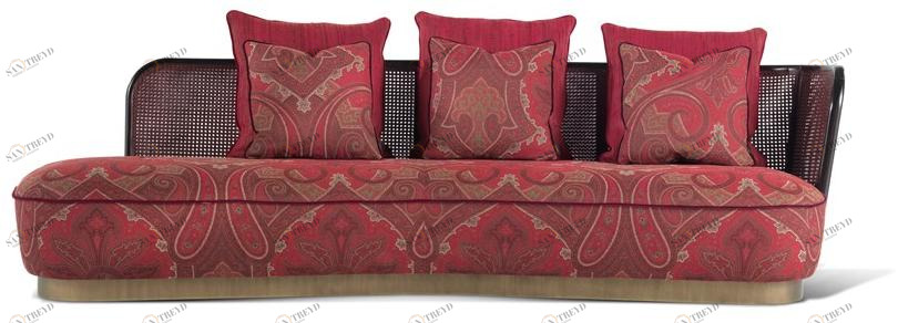 ETRO Home Interiors Изогнутый 3-местный тканевый диван Caral E.car.211.b