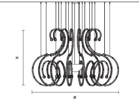 Masiero Светодиодная металлическая люстра с кристаллами Programs sun-id-1381911 - Вид №4