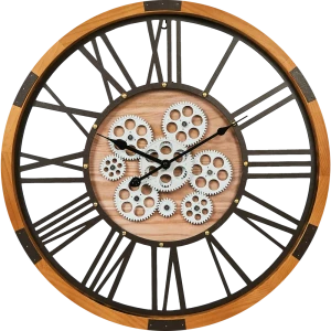 Часы настенные Dream River Шестеренки GH60672 круглые МДФ цвет бежевый бесшумные ø55.4