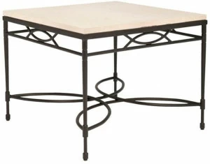 JANUS et Cie Квадратный журнальный столик из смолы и нержавеющей стали Amalfi