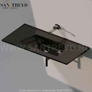 BM105L9017 Подвесная раковина настенная прямоугольная Ceramica Flaminia Bloom черная