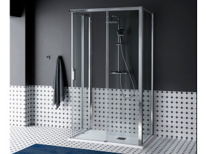 Душевая кабина из алюминия и стекла