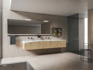 BMT Двойная подвесная тумба под умывальник с зеркалом Xfly