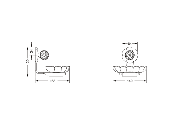 Мыльница с настенным держателем JOERGER Florale Crystal 600.00.007.000-AA - Вид №1