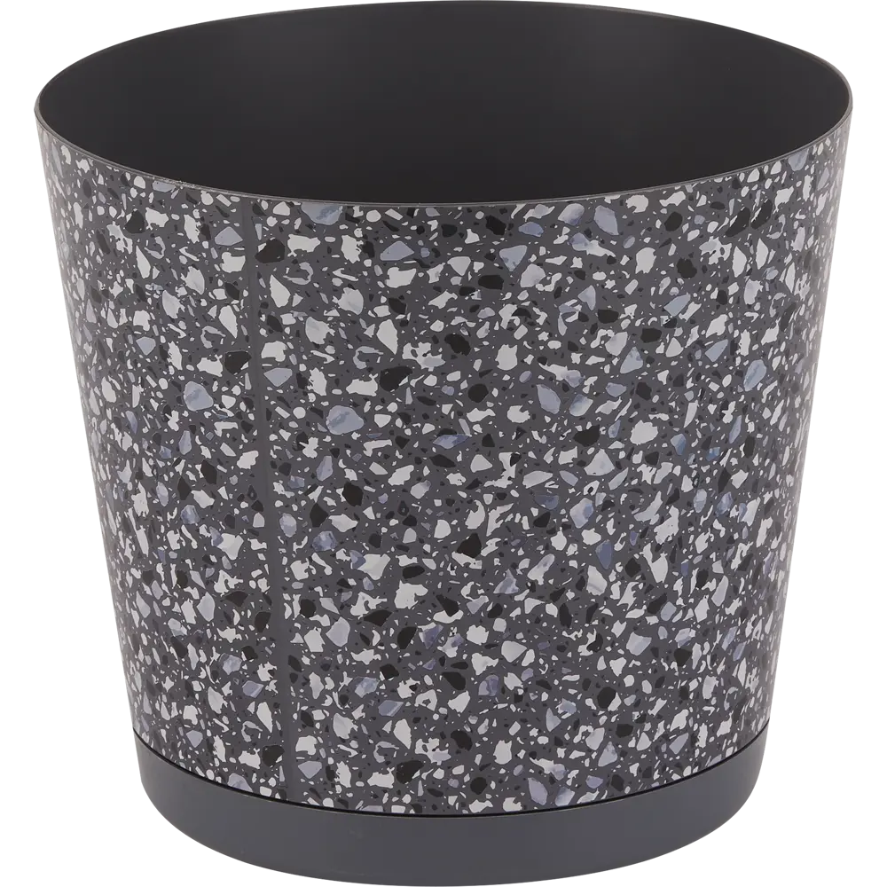 Горшок для цветов Stone Flower ø20 h17.8 см v4л пластик черный Santreyd STLM-2097246