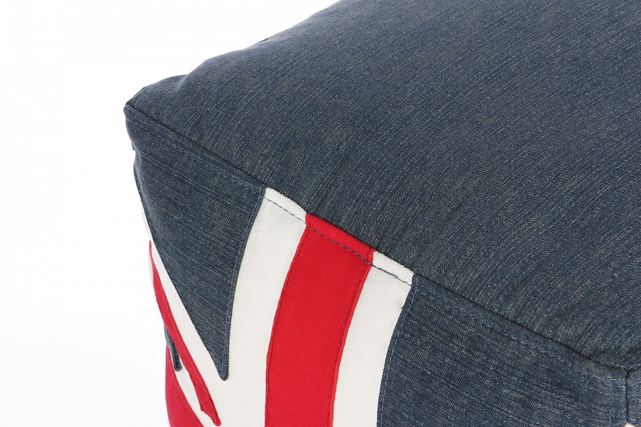 Пуф Union Jack английский флаг LAZY LIFE PARIS ДИЗАЙНЕРСКИЕ 051179 Белый;красный;синий;разноцветный  - Вид №2